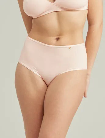Nudea - Stretch High Waisted Brief Blush Pink