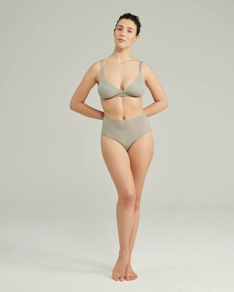 Nudea - Stretch High Waisted Brief Sage Green