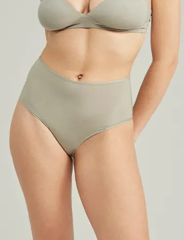 Nudea - Stretch High Waisted Brief Sage Green