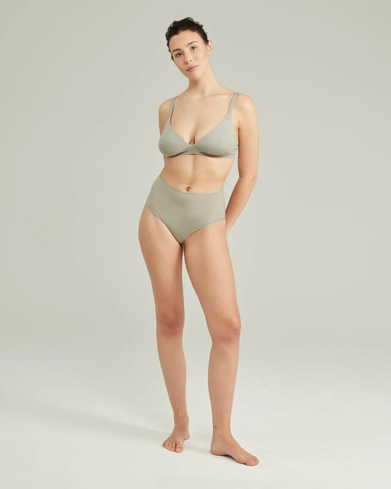 Nudea - Stretch High Waisted Brief Bundle 3 Pack Pink/White/Sage