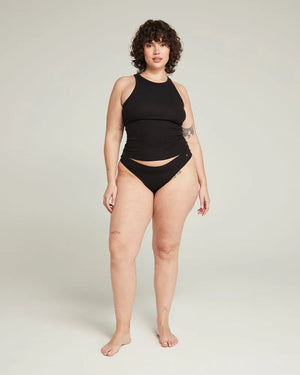 Nudea - Organic Cotton Dipped Thong 2 Pack Black