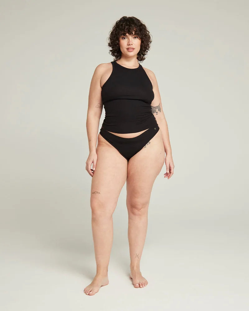 Nudea - Organic Cotton Dipped Thong 3 Pack Black