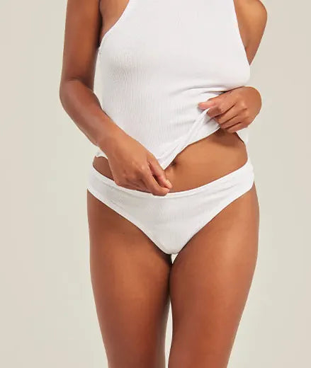Nudea - Organic Cotton Dipped Thong 3 Pack White