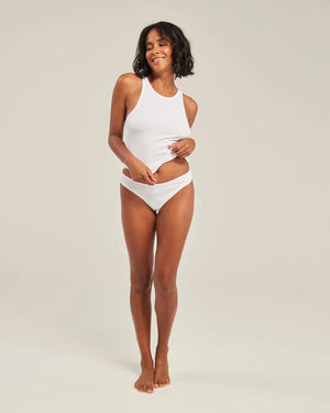 Nudea - Organic Cotton Dipped Thong 2 Pack White