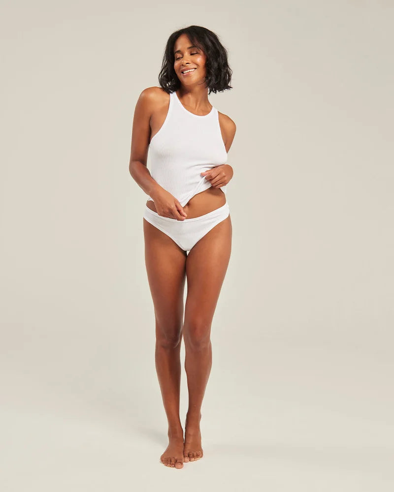 Nudea - Organic Cotton Dipped Thong 3 Pack White