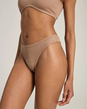 Nudea - Organic Cotton Dipped Thong 2 Pack Mocha