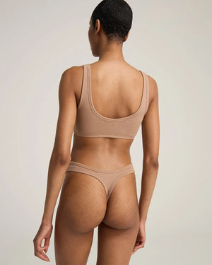 Nudea - Organic Cotton Dipped Thong 2 Pack Mocha