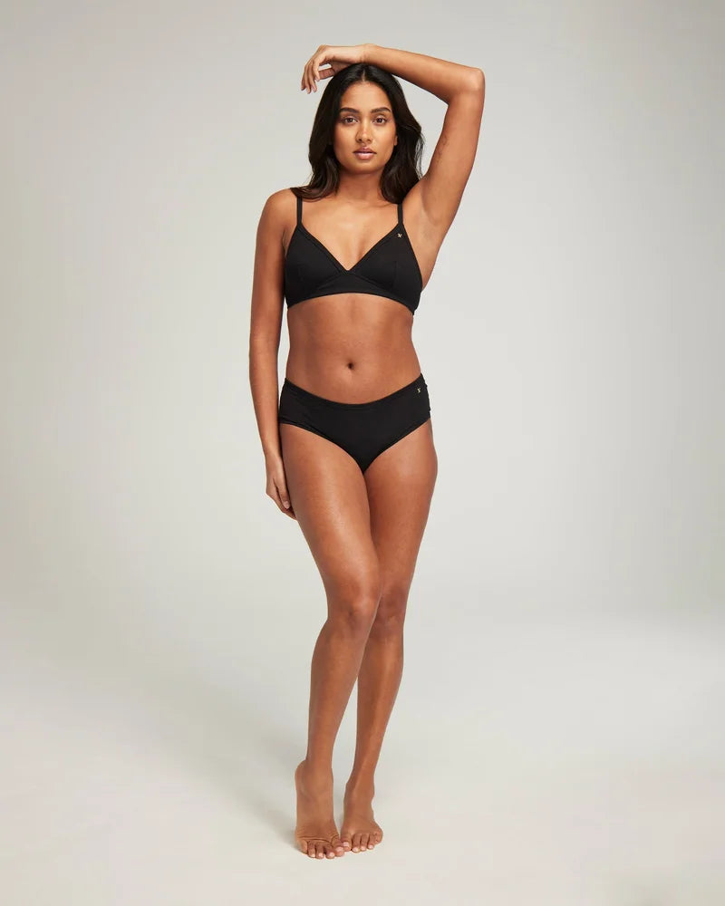Nudea - Organic Cotton Midi Brief 3 Pack Black
