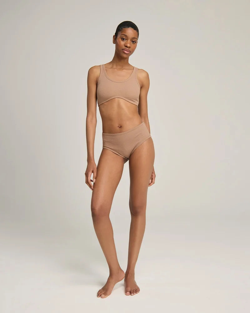 Nudea - Organic Cotton Midi Brief 2 Pack Mocha