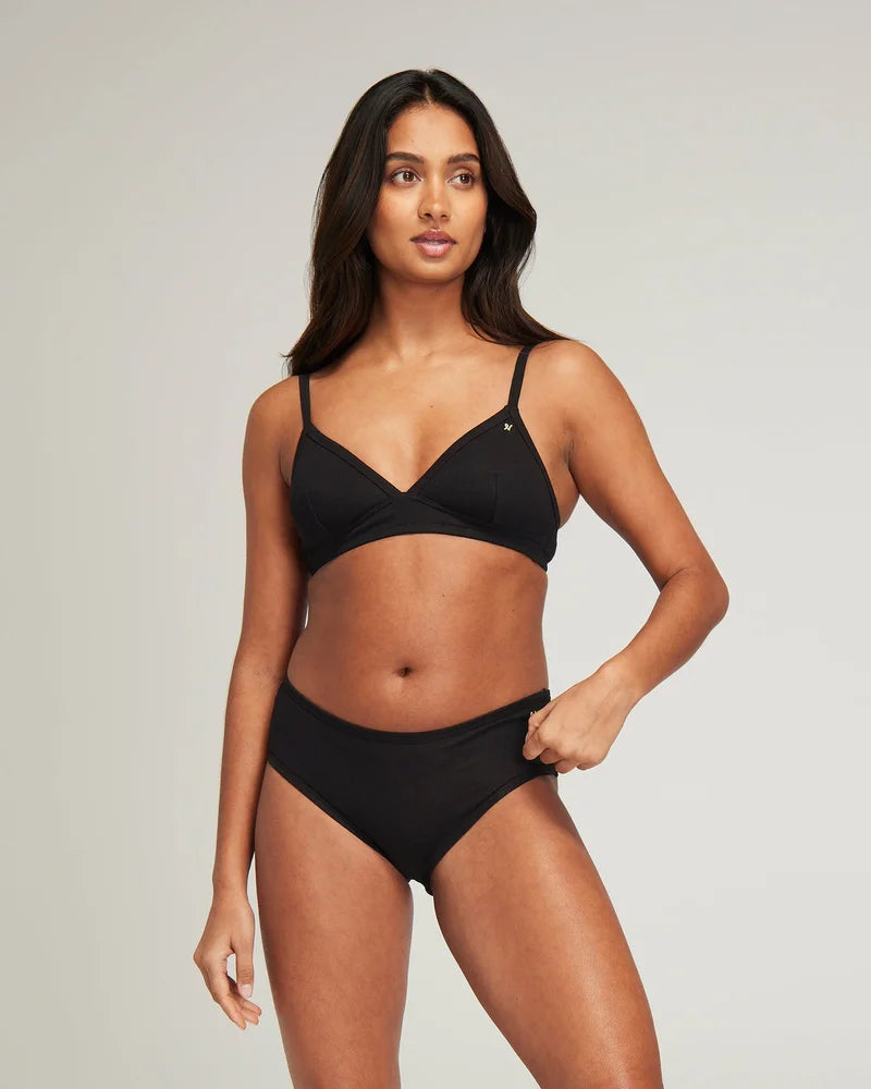 Nudea - Organic Cotton Easy Does It Bralette Black