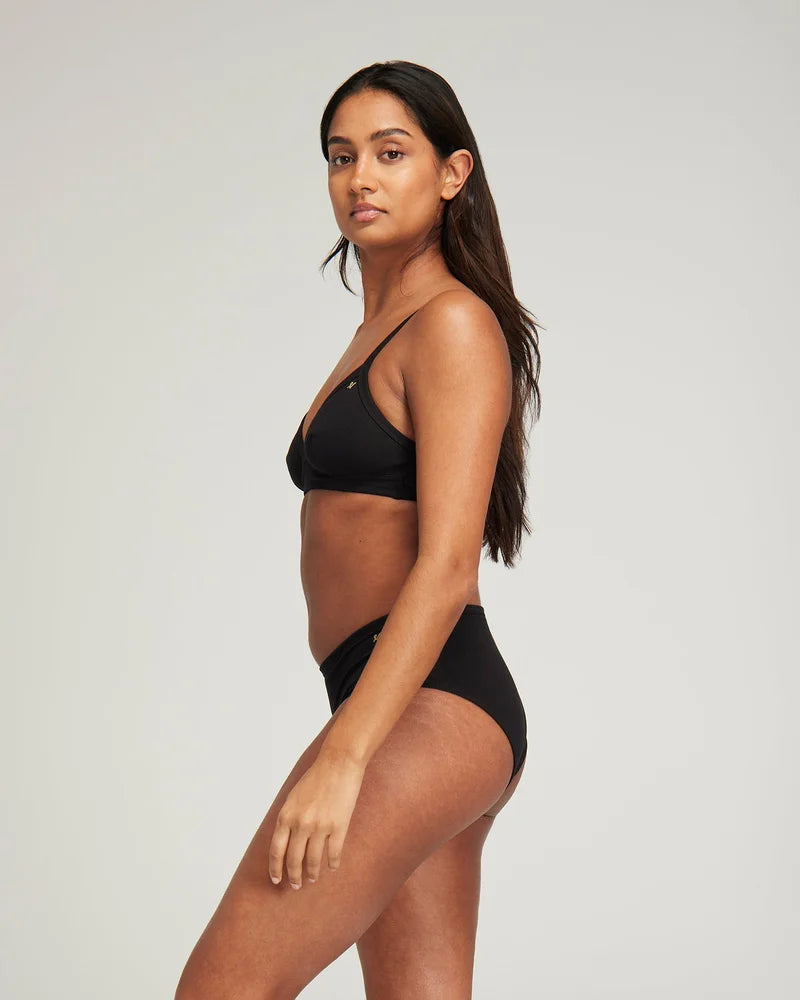 Nudea - Organic Cotton Easy Does It Bralette 2 Pack Black & White