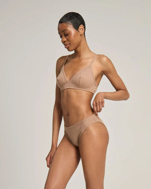 Nudea - Organic Cotton Easy Does It Bralette Mocha