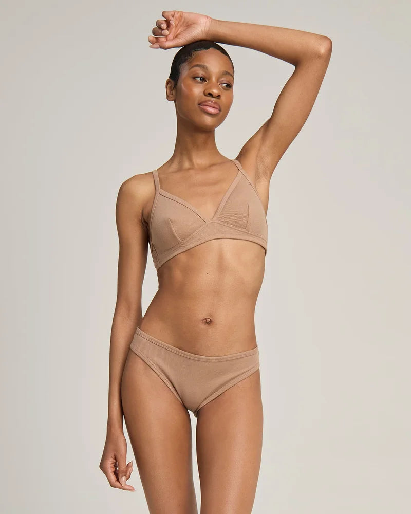 Nudea - Organic Cotton Easy Does It Bralette Mocha