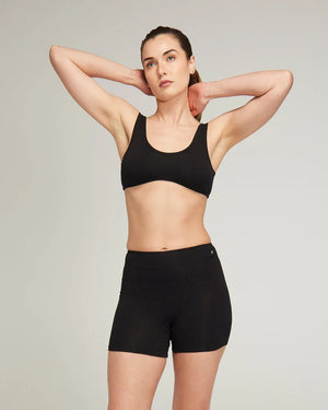 Nudea - Organic Cotton Dip Front Bralette Black