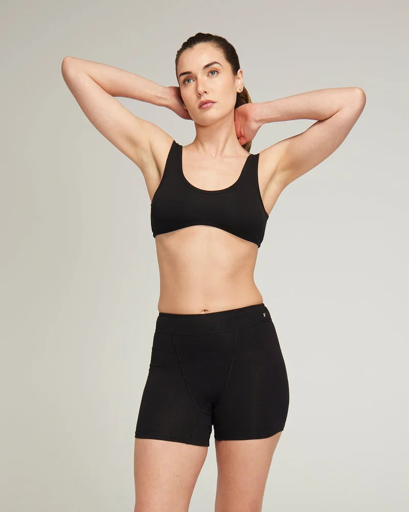 Nudea - Organic Cotton Dip Front Bralette Black