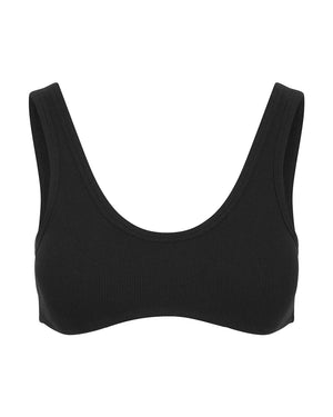 Nudea - Organic Cotton Dip Front Bralette Black
