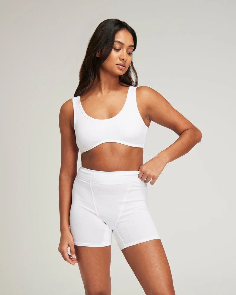 Nudea - Organic Cotton Dip Front Bralette White