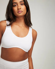 Nudea - Organic Cotton Dip Front Bralette White