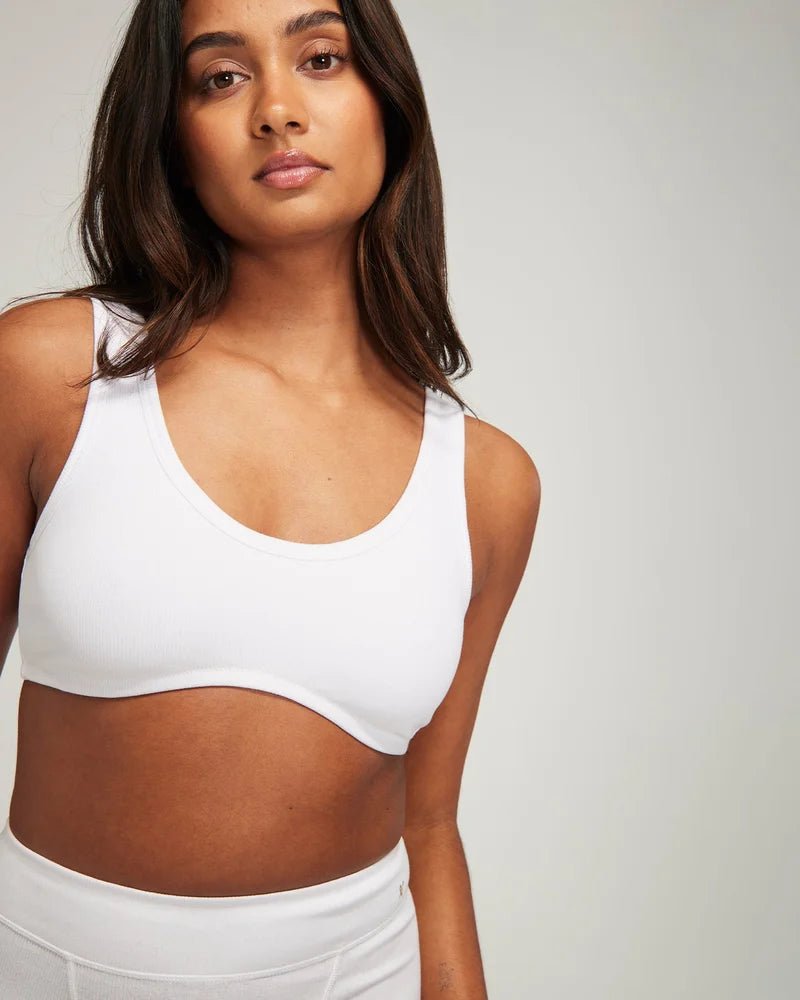 Nudea - Organic Cotton Dip Front Bralette White