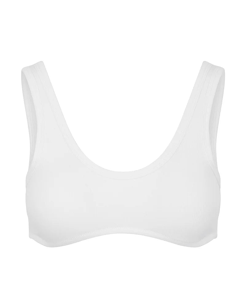 Nudea - Organic Cotton Dip Front Bralette White