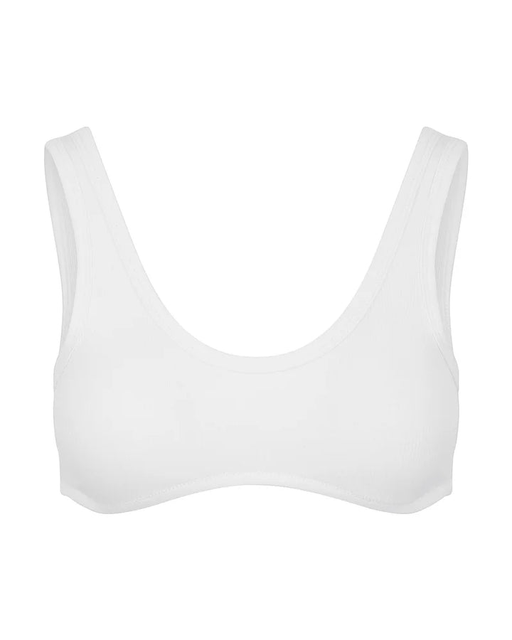 Nudea - Organic Cotton Dip Front Bralette White