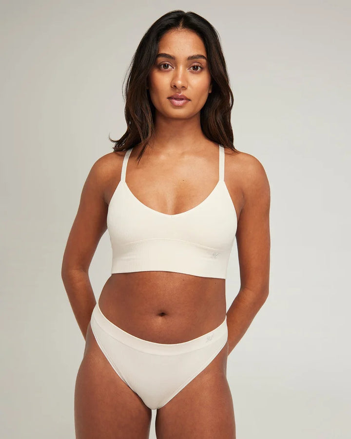Nudea - TENCEL Seamless Bralette 2 Pack White Sand/Storm Grey