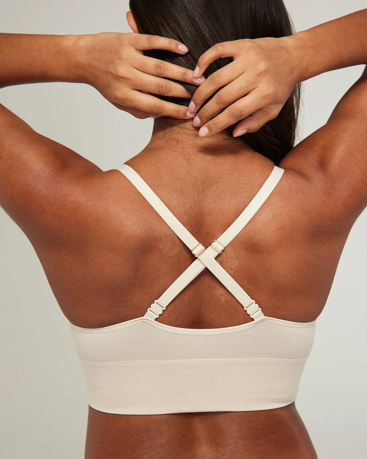 Nudea - TENCEL Seamless Bralette 2 Pack White Sand/Storm Grey