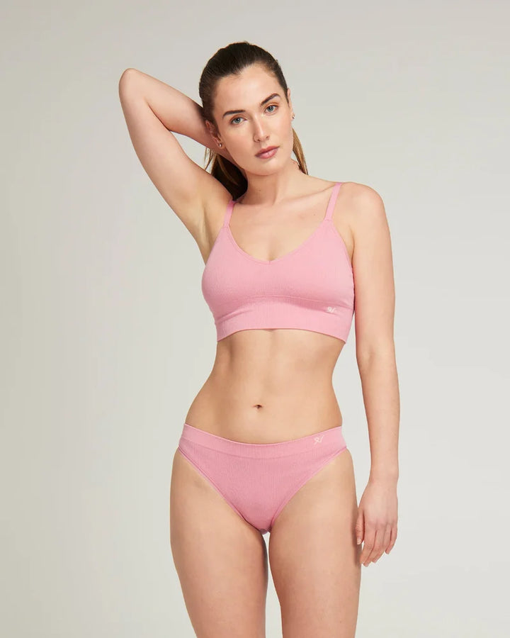 Nudea - TENCEL Seamless Bralette 2 Pack Storm Grey/Rose Pink