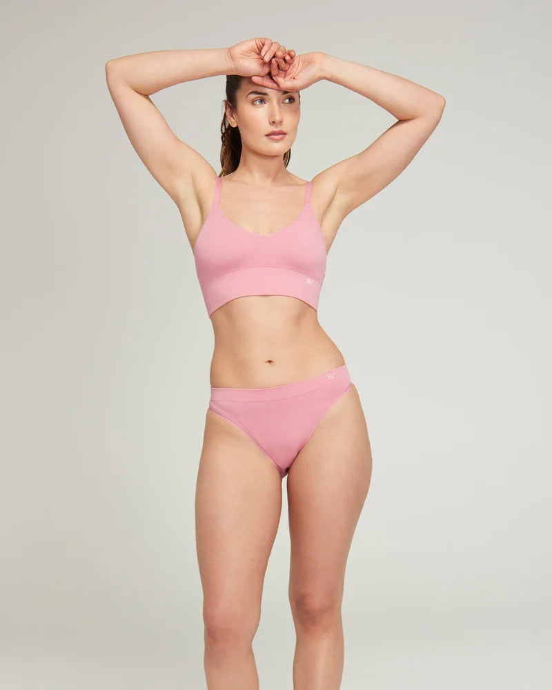 Nudea - TENCEL Seamless Bralette 2 Pack Storm Grey/Rose Pink