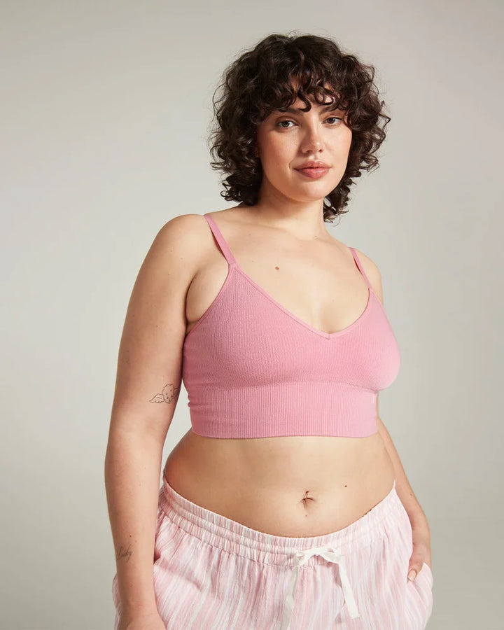 Nudea - TENCEL Seamless Bralette 2 Pack Storm Grey/Rose Pink