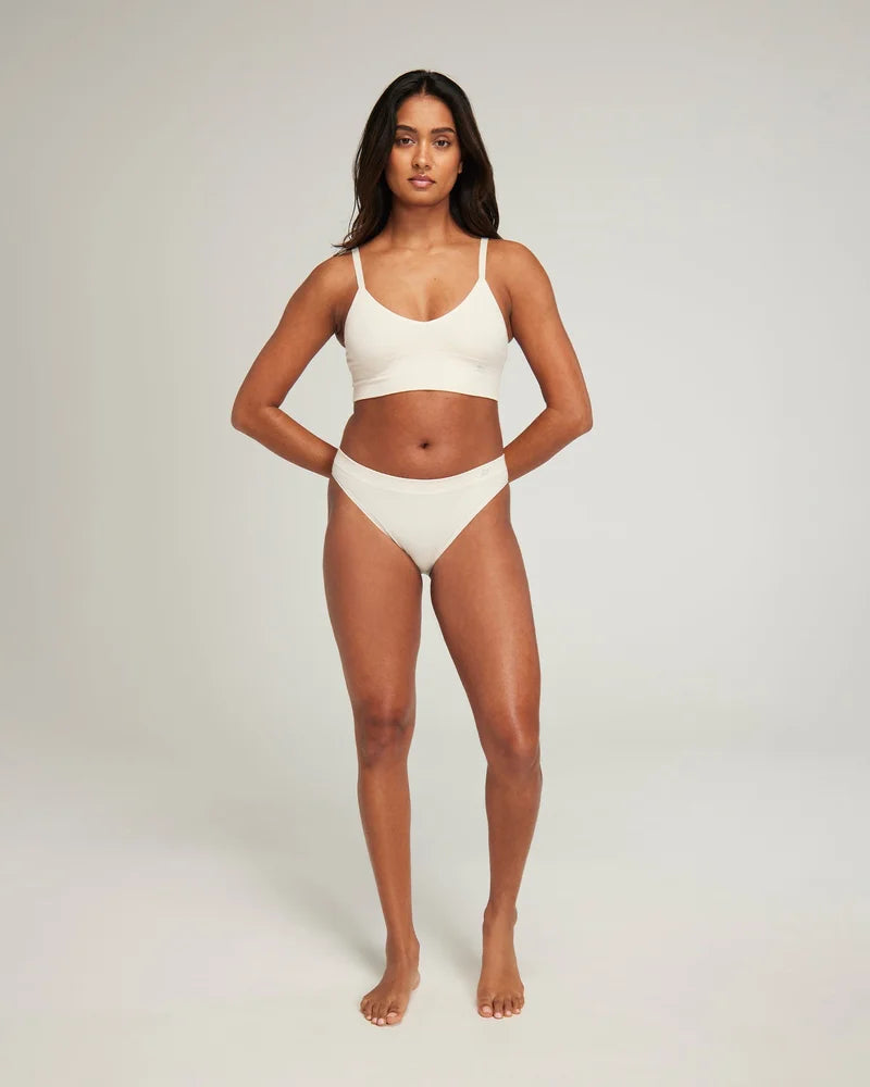 Nudea - TENCEL High Leg Brief White Sand