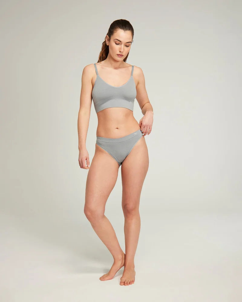 Nudea - TENCEL Seamless High Leg Brief Storm Grey