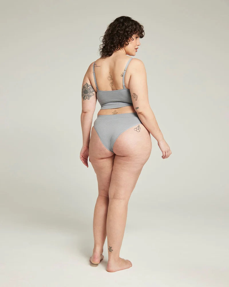 Nudea - TENCEL Seamless High Leg Brief Storm Grey