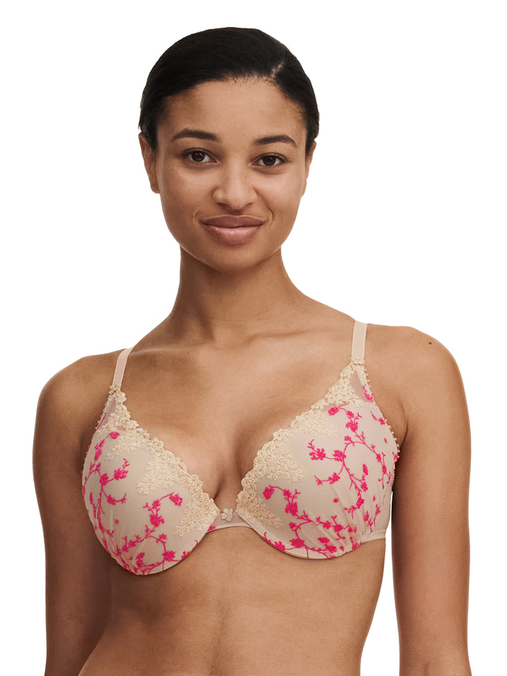 Passionata White Nights Push-Up Bra - Dune / Fluo Pink Push Up Bra Passionata 