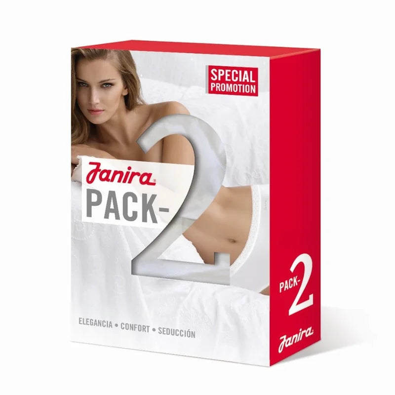 Janira - Esencial Midi Brief 2 Pack White