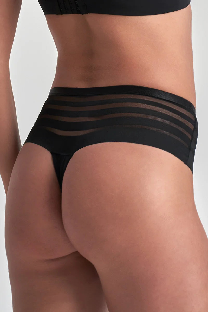 ByeBra - Leak-Proof Underwear Period Boxerstring Lace Low Flow Black