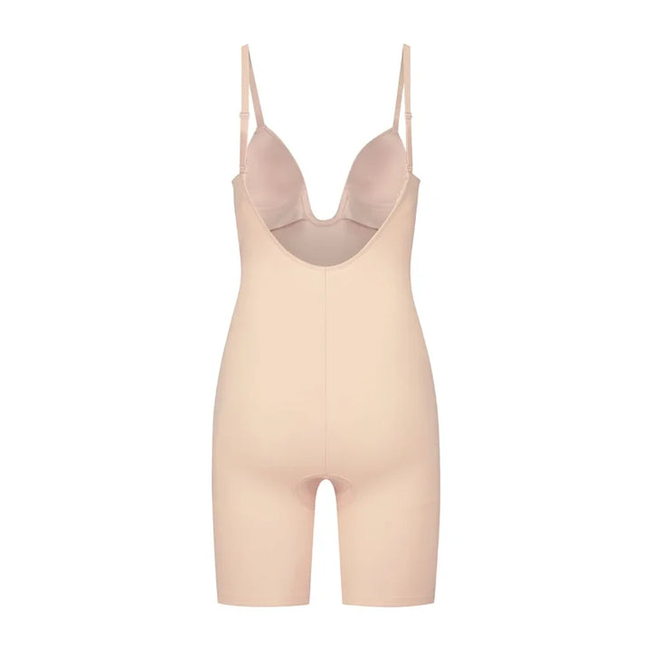 ByeBra - Sculpting Shapewear (Strong Support) Sculpting Bodysuit Deep V Beige
