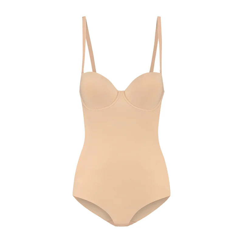 ByeBra - Sculpting Shapewear (Strong Support) Sculpting Bodysuit Padded Wire Beige