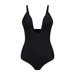 ByeBra - Sculpting Shapewear (Strong Support) Sculpting Bodysuit Deep V Thong Black