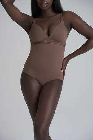 ByeBra - Sculpting Shapewear (Strong Support) Sculpting High Waist Brief Cocoa