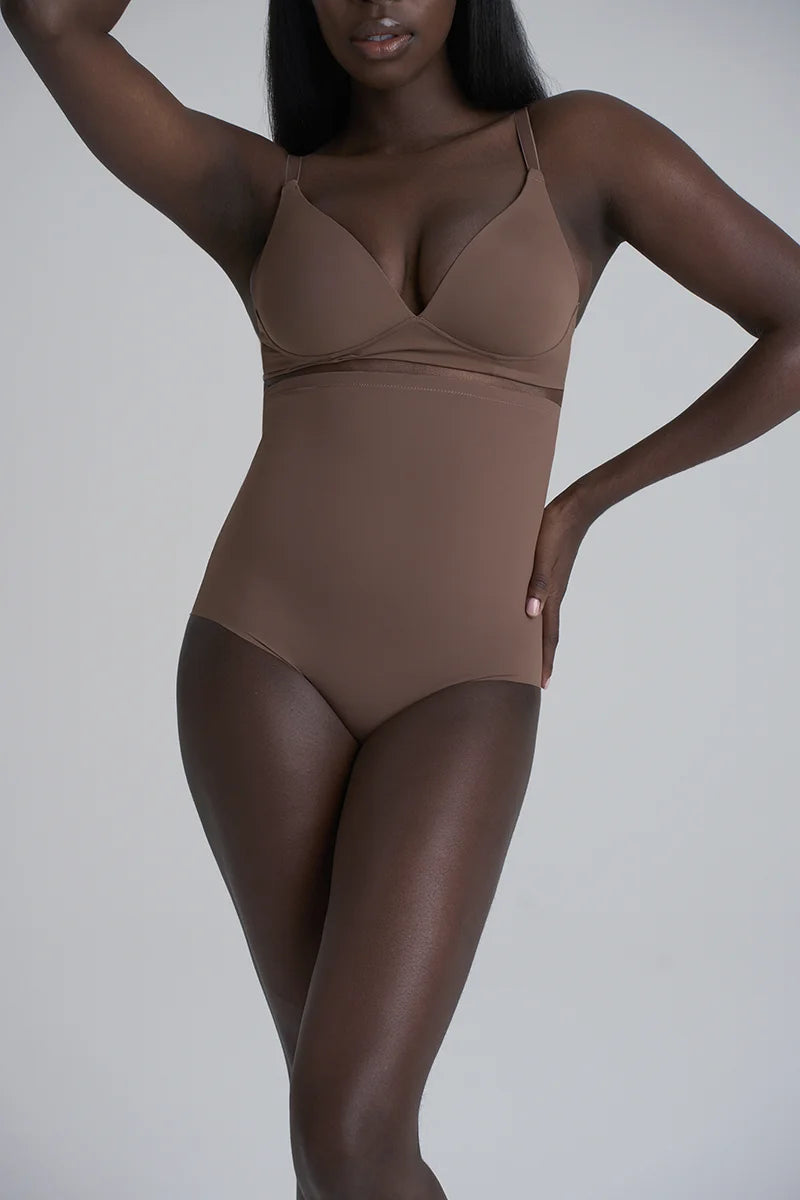 ByeBra - Sculpting Shapewear (Strong Support) Sculpting High Waist Brief Cocoa