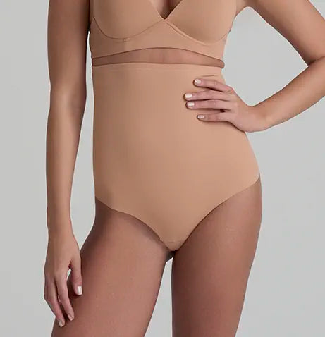 ByeBra - Sculpting Shapewear (Strong Support) Sculpting High Waist Thong Honey