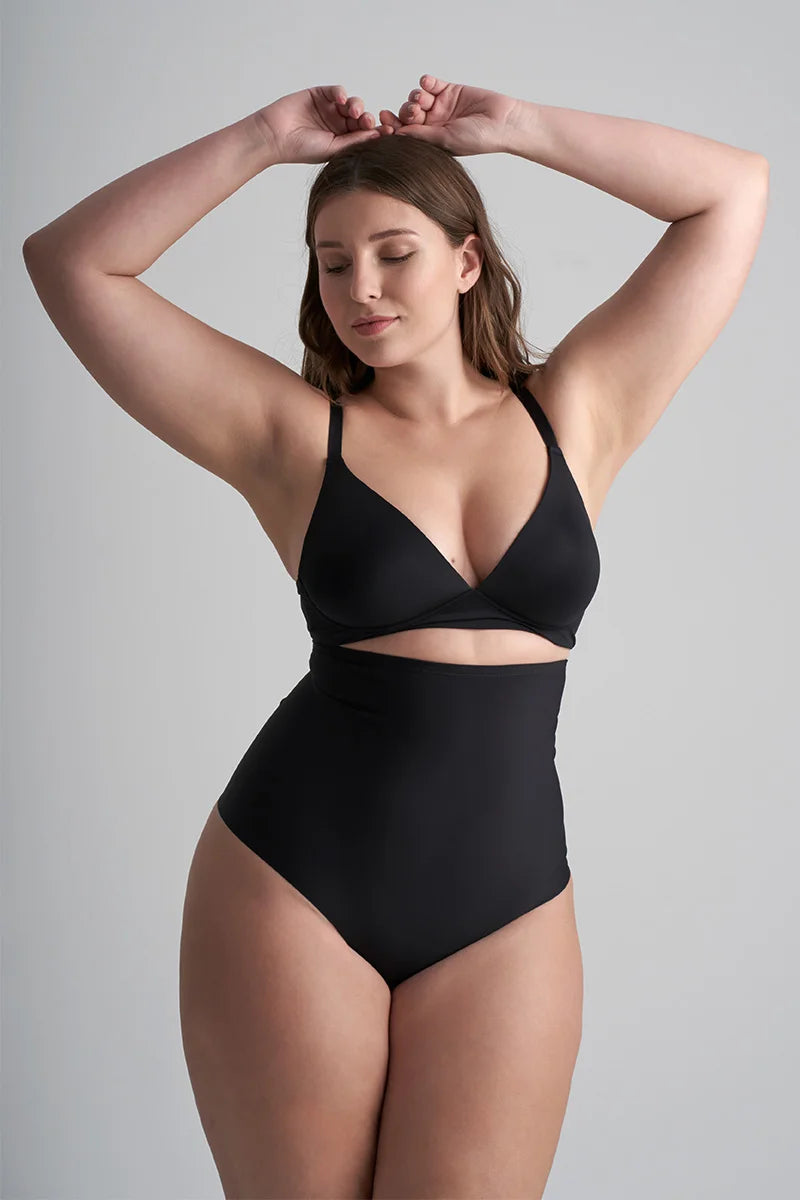 ByeBra - Sculpting Shapewear (Strong Support) Sculpting High Waist Thong Black