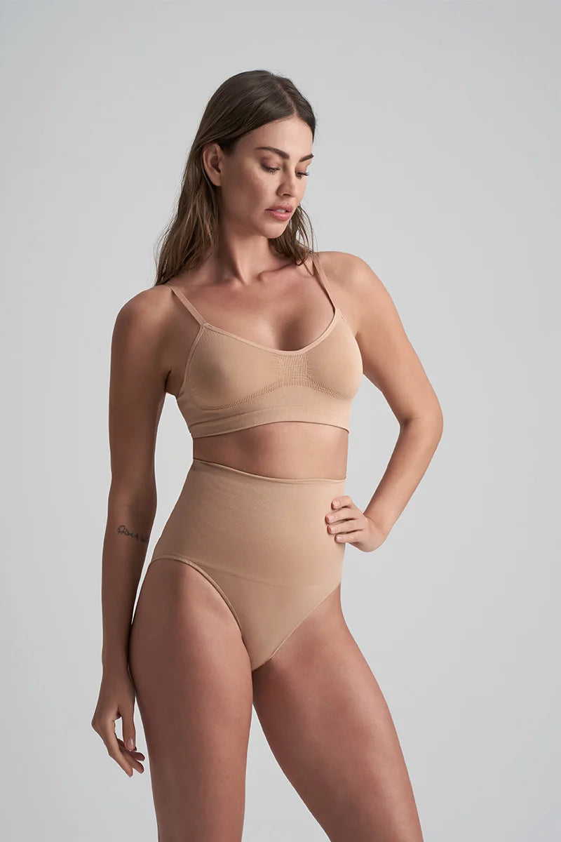 ByeBra - Seameless Shapewear (Strong Support) Seamless High Waist Brief Beige