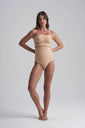 ByeBra - Seameless Shapewear (Strong Support) Soft Touch High Waist Thong Beige