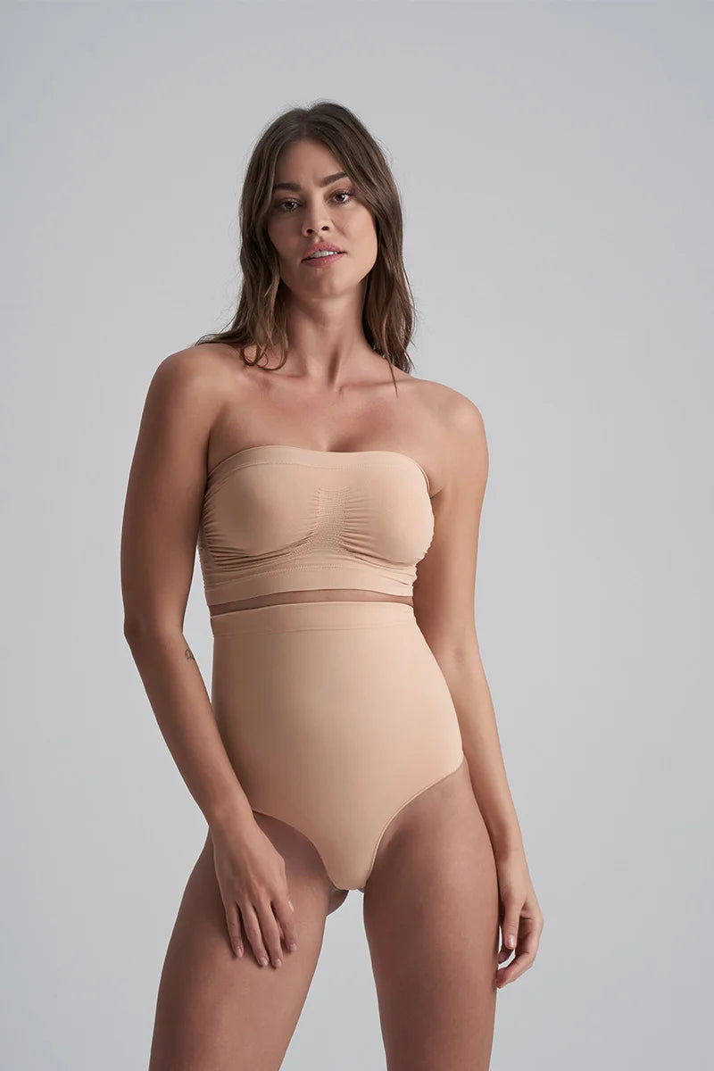 ByeBra - Seameless Shapewear (Strong Support) Soft Touch High Waist Thong Beige