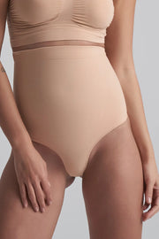 ByeBra - Seameless Shapewear (Strong Support) Soft Touch High Waist Thong Beige