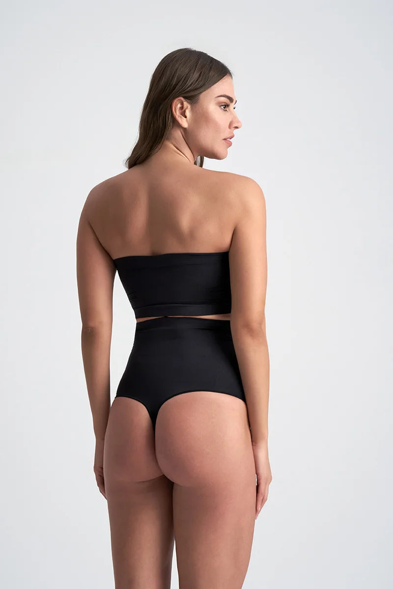 ByeBra - Seameless Shapewear (Strong Support) Soft Touch High Waist Thong Black