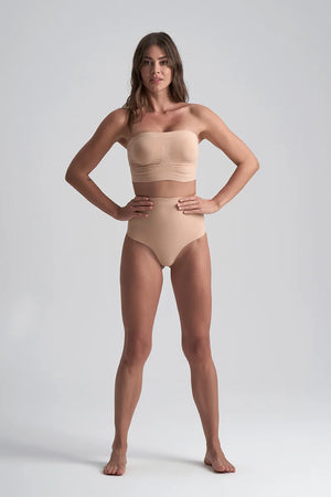 ByeBra - Seameless Shapewear (Strong Support) Soft Touch Mid Waist Thong Beige