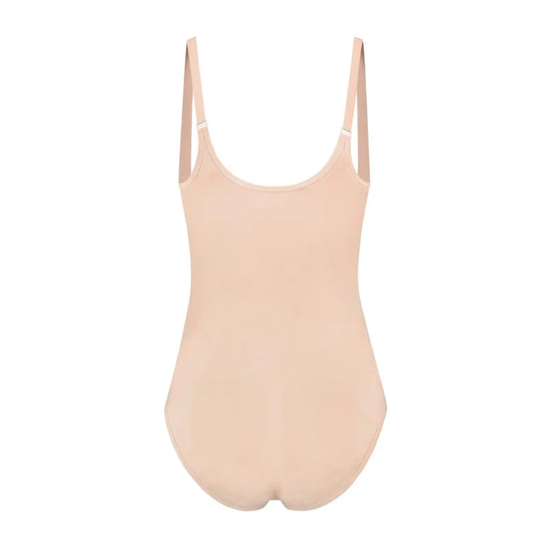 ByeBra - Seameless Shapewear (Strong Support) Soft Touch Bodysuit Open Bust Beige